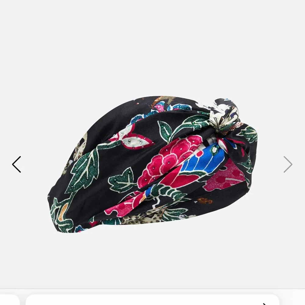 CAMILLA *Twilights Token* black floral silk woven twist boho headband